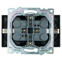 Розетка двойная с заземлением и защитными шторками Катрин (черный) / Stekker GLS16-7114-05