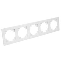 Рамка на 5 постов Катрин (белый, Glance) / Stekker GFR00-7005-01