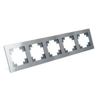 Рамка на 5 постов Катрин (серебро, Glance) / Stekker GFR00-7005-03
