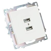 Розетка USB тип A Катрин (белый) / Stekker GLS10-7115-01