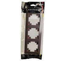 Рамка на 3 поста Катрин (шоколад, Light) / Stekker PFR00-7003-04