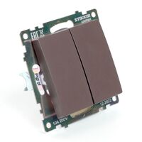 Выключатель двухклавишный Катрин (шоколад) / Stekker GLS10-7104-04