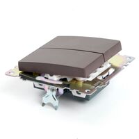 Выключатель двухклавишный Катрин (шоколад) / Stekker GLS10-7104-04