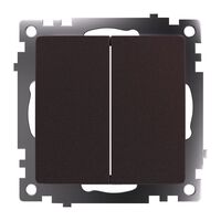 Выключатель двухклавишный Катрин (шоколад) / Stekker GLS10-7104-04