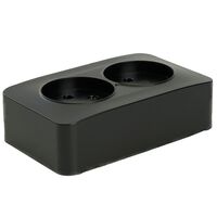 Розетка двойная без заземления София (черный матовый) / Stekker MST10-12-05