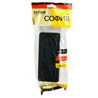 Розетка тройная без заземления София (черный матовый) / Stekker MST10-13-05