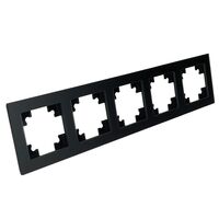 Рамка на 5 постов Катрин (черный матовый, Matte) / Stekker GFR00-7005-05М