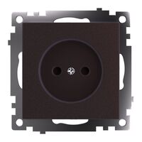 Розетка без заземления с защитными шторками Катрин (шоколад) / Stekker GLS10-7109-04