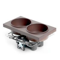 Розетка двойная без заземления с защитными шторками Катрин (шоколад) / Stekker GLS10-7113-04