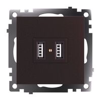 Розетка USB тип A Катрин (шоколад) / Stekker GLS10-7115-04