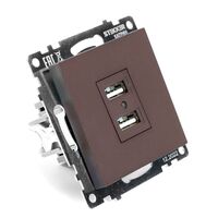 Розетка USB тип A Катрин (шоколад) / Stekker GLS10-7115-04