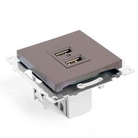 Розетка USB тип A Катрин (шоколад) / Stekker GLS10-7115-04