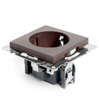 Розетка с заземлением и защитными шторками Катрин (шоколад) / Stekker GLS16-7110-04