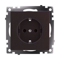 Розетка с заземлением и защитными шторками Катрин (шоколад) / Stekker GLS16-7110-04