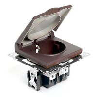 Розетка с заземлением, крышкой и защитными шторками Катрин (шоколад) / Stekker GLS16-7112-04