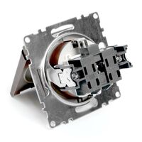 Розетка с заземлением, крышкой и защитными шторками Катрин (шоколад) / Stekker GLS16-7112-04