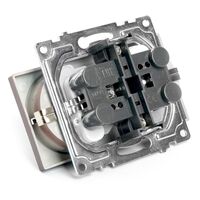 Розетка двойная с заземлением и защитными шторками Катрин (шоколад) / Stekker GLS16-7114-04