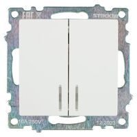 Выключатель двухклавишный с подсветкой Катрин (белый) / Stekker GLS10-7102-01