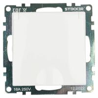 Розетка с заземлением, крышкой и защитными шторками Катрин (белый) / Stekker GLS16-7112-01