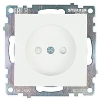 Розетка без заземления с защитными шторками Катрин (белый) / Stekker GLS10-7109-01