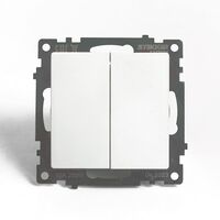 Переключатель двухклавишный Катрин (белый) / Stekker GLS10-7107-01