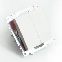 Переключатель двухклавишный Катрин (белый) / Stekker GLS10-7107-01