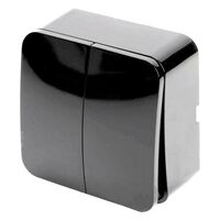 Выключатель двухклавишный София (черный) / Stekker MSW10-20-02