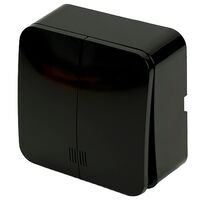 Выключатель двухклавишный с подсветкой София (черный) / Stekker MSW10-21-02