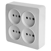 Розетка на 4 гнезда без заземления, квадрат София (белый) / Stekker MST10-14S-01