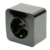 Розетка с заземлением София (черный) / Stekker MST16-11-02