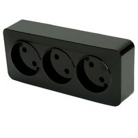 Розетка тройная без заземления София (черный) / Stekker MST10-13-02