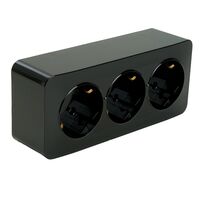 Розетка тройная с заземлением София (черный) / Stekker MST16-13-02