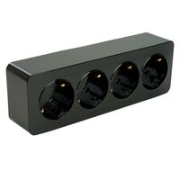 Розетка на 4 гнезда с заземлением София (черный) / Stekker MST16-14-02