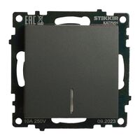 Выключатель одноклавишный с подсветкой Катрин (графит) / Stekker GLS10-7101-06