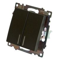 Выключатель двухклавишный с подсветкой Катрин (графит) / Stekker GLS10-7102-06