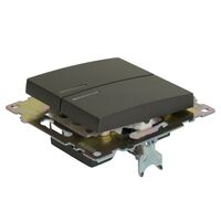 Выключатель двухклавишный с подсветкой Катрин (графит) / Stekker GLS10-7102-06