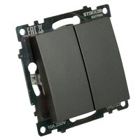 Выключатель двухклавишный Катрин (графит) / Stekker GLS10-7104-06