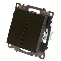 Переключатель двухклавишный Катрин (графит) / Stekker GLS10-7107-06