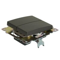 Переключатель двухклавишный Катрин (графит) / Stekker GLS10-7107-06