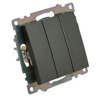 Выключатель трехклавишный Катрин (графит) / Stekker GLS10-7108-06