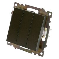 Выключатель трехклавишный Катрин (графит) / Stekker GLS10-7108-06