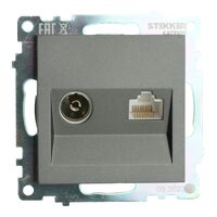 Розетка TV + RJ-45 Катрин (графит) / Stekker GLS00-7106-06