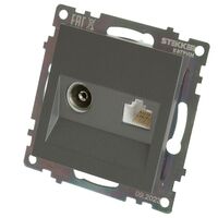 Розетка TV + RJ-45 Катрин (графит) / Stekker GLS00-7106-06