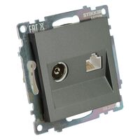 Розетка TV + RJ-45 Катрин (графит) / Stekker GLS00-7106-06