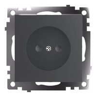 Розетка без заземления с защитными шторками Катрин (графит) / Stekker GLS10-7109-06