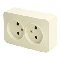 Розетка двойная без заземления София (слоновая кость) / Stekker MST10-12-04