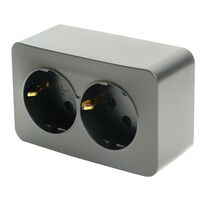 Розетка двойная с заземлением София (черный матовый) / Stekker MST16-12-05