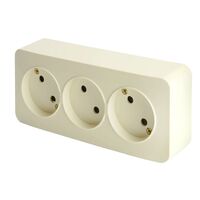 Розетка тройная без заземления София (слоновая кость) / Stekker MST10-13-04
