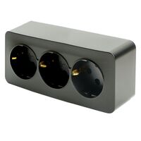 Розетка тройная с заземлением София (черный матовый) / Stekker MST16-13-05