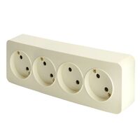 Розетка на 4 гнезда без заземления София (слоновая кость) / Stekker MST10-14-04